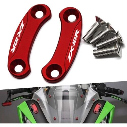 For Kawasaki ZX-6R ZX-10R ZX6R ZX10R zx6r 10r Motorcycle Windscreen Windshield Mirror Hole Cap Driven Mirror Eliminators Cover