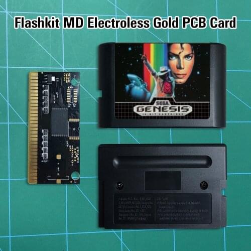 Michael Jacksons Moonwalker - Flashkit MD Electroless Gold PCB Card 16 bit MD Games Cartridge For MegaDrive Genesis console