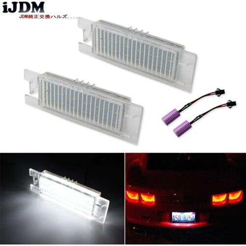 IJDM 18-SMD Xenon White CAN-bus LED License Plate Light Assembly For 2014-up Chevrolet Camaro, For 2013-2015 Chevy Malibu