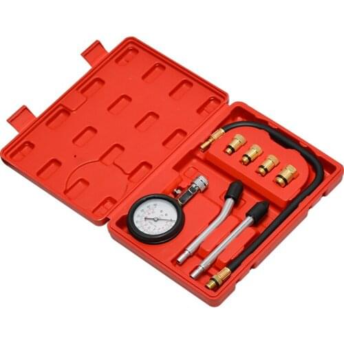 Petrol Engine Pressure Gauge Tester Kit Set Compression Leakage Diagnostic Compressometer Tool For CAR Auto With Case