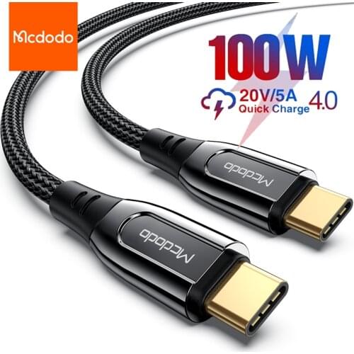 MCDODO PD 100W USB C to Type C Cable 5A Fast Charging Type-C Phone Charger Data Cord For Huawei Xiaomi Redmi Samsung MacBook Pro