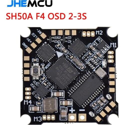 JHEMCU SH50A F4 OSD 2-3S Flight Controller with 5V BEC Output Built-in 5A BLheli_S 4in1 Brushless ESC for Whoop RC
