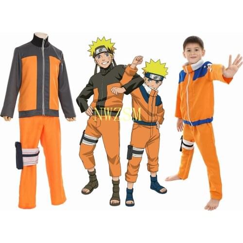 Adult Kids Anime Akatsuki Uzumaki Akatsuki Cosplay Costume Cloak Top Pants