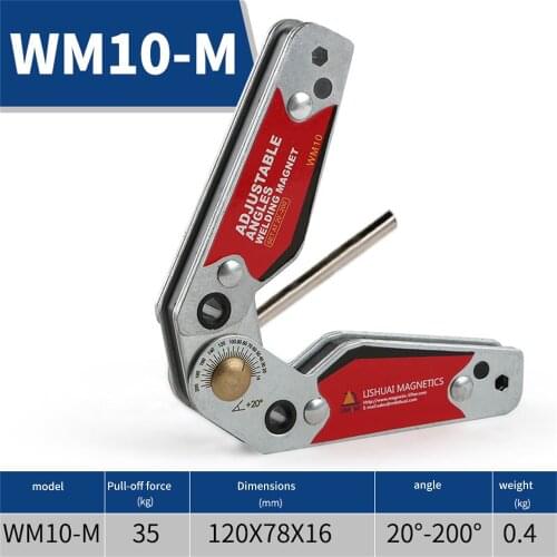 WM10-M Magnet For Welding Magnetic Welding Holders Positioner 20-200 Degree Adjustable Magnetic Holder Corner For Welding