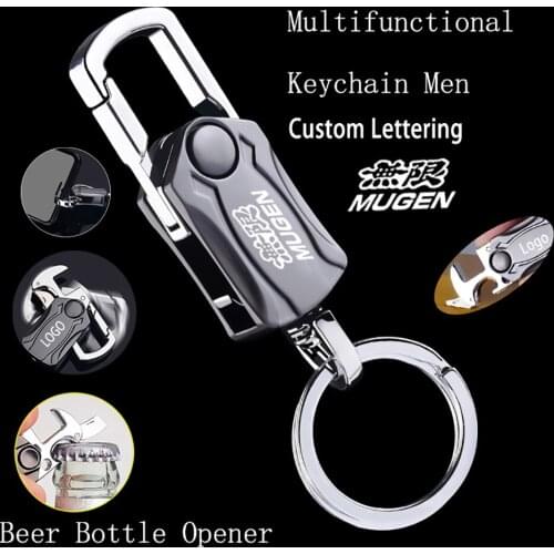 Multifunctional metal Keychain For Honda Mugen Power Civic Accord CRV Hrv Fit Jazz Auto Styling car motorcycle Accessories