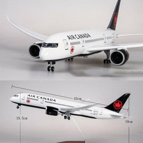 1/130 43cm Air Canada B787 Plane Toy Aircrat LED Voice Lamp Model Toy For Collection