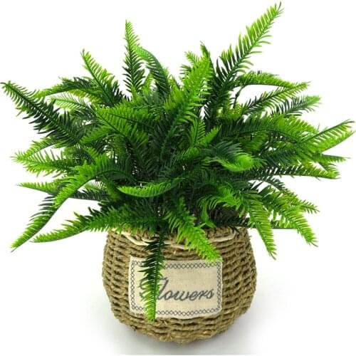 Simulation Adornment Grass Green Plant Pot Row Grass Fern Leaf Persian Leaf 38CM