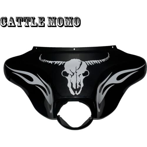 Motorcycle eagle head hood Decal sticker For Electra glide Black & silver/White & yellow