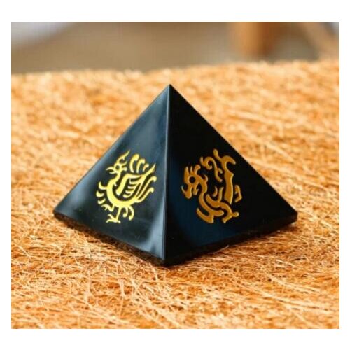 Natural obsidian crystal quartz pyramid stone lucky feng shui crystal Healing energy stone decoration approx 50mm