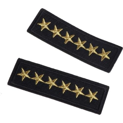 New Star Military Rank Embroidered Patch for Clothing Iron on DIY Apparel Accessory