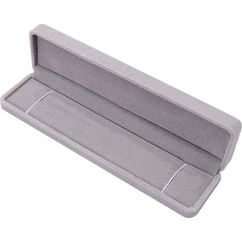 New Velvet Presentation Gift Jewellery Ring Necklace Bracelet Display Box Case (D, Gray)
