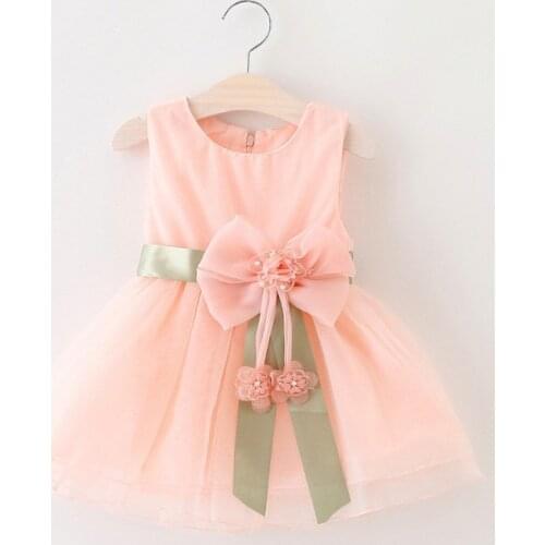 Baby Girls Big Bowknot Infant Party Dress For Toddler Girl First Birthday Baptism Clothes Double Formal Tutu Dresses K1