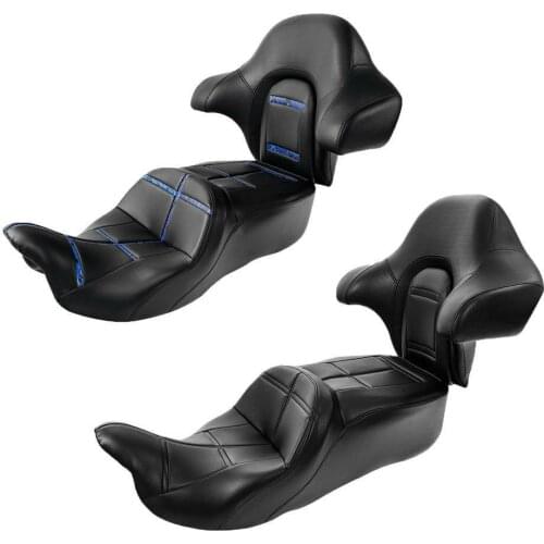 Motorcycle Passenger Driver Seat Wrap Backrest Pad For Harley Touring Road King Road Glide Street Glide 2014-2020