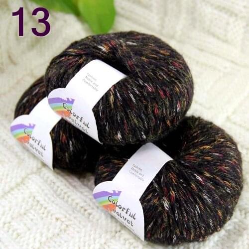 Sale of colorful wool 3ballsX50g thread camel hair color broken coat line mohair wool needlework 824-13 Colorful Graphite