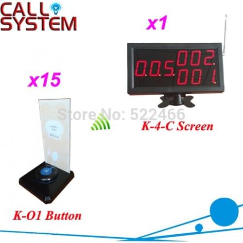 Waiter Caller System for restaurant services with 15 transmitter button and 1 number display, Shipping Free