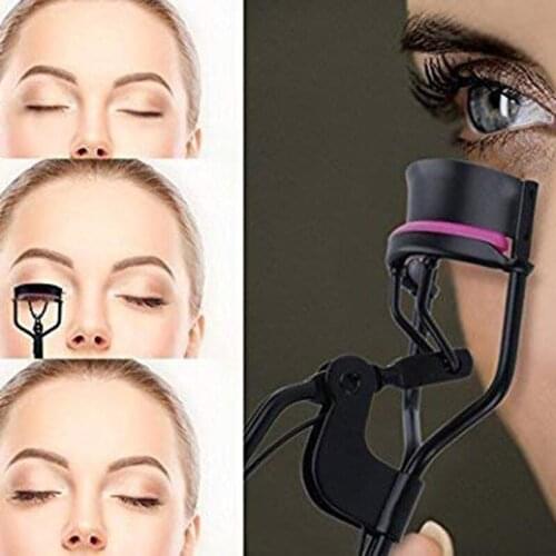 Eyelash Curler Curl Eye Lash Cosmetic Makeup Eyelash Curler Curling Tweezers Tools Handle with 10 Silicone Replacement Pads