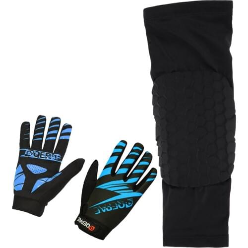 Honeycomb Knee Pad Protector Leg Patella Support Guard+Gel Shockproof Cycling Motobike Gloves