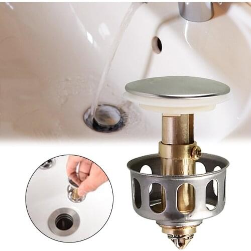 Universal Wash Basin Bounce Drain Filter Sink Overflow Cap Round Hole Cover Sink Up Drain Stopper Bathroom Hair Catcher Faucet