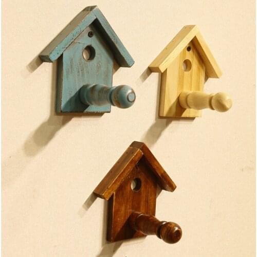 Clothing Store Hanger Hook Wall Hanging Wooden Dot Hang Clothes Wall Display Stand Wall Hook Hanging Retro Single Hook