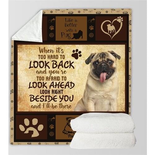 Life Is Better With A Pug Sherpa Blanket 3D printed Wearable Blanket Adults/kids Fleece Blanket Drop Shippng