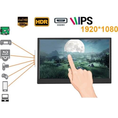 13.3 inch touch screen LCD monitor display with led backlight (8mm thick, 1920*1080 IPS, HDMI in, type c ideal for Xbox,PS etc.)
