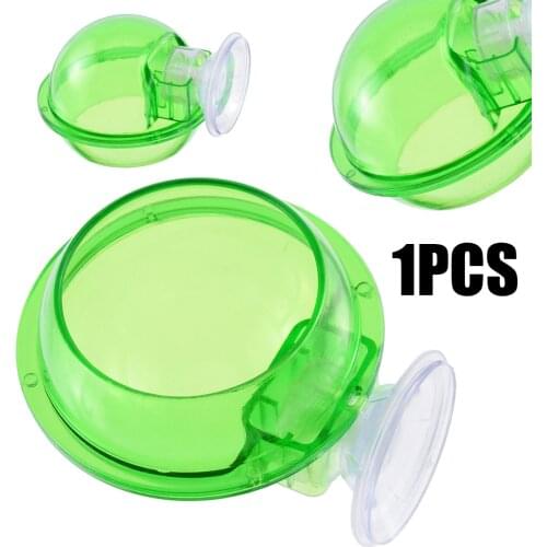 1PC ABS Plastic Reptile Pets Water Food Sucker Feeder Food Bowl Green Color For Arboreal Pets 9.8x5.4x5.8 cm
