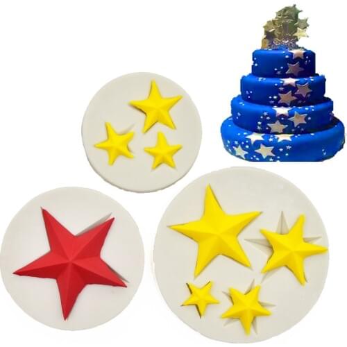 1PC Five-pointed Star Fondant Cake Silicone Mold DIY Candy Cookie Cupcake Molds Baking Decorating Tools Biscuits Mould