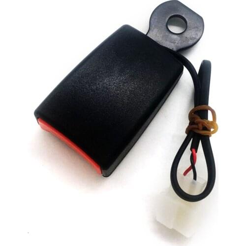 12mm Cam lock Auto Car Front Seat Belt Buckle Padding Socket Plug Connector with Warning Cable