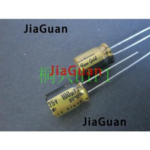 20PCS NICHICON FG 25V100UF 8x12MM fine gold 100U 25V FineGold MUSE 100UF25V Audio Capacitor 100uf/25v 100uF 25V