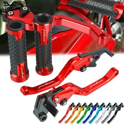 200 NS Motorcycle CNC Adjustable Brake Clutch Levers 7/8'' Handlebar Handle Grips Accessories FOR Bajaj PulsaR 200 NS AllYeaRs