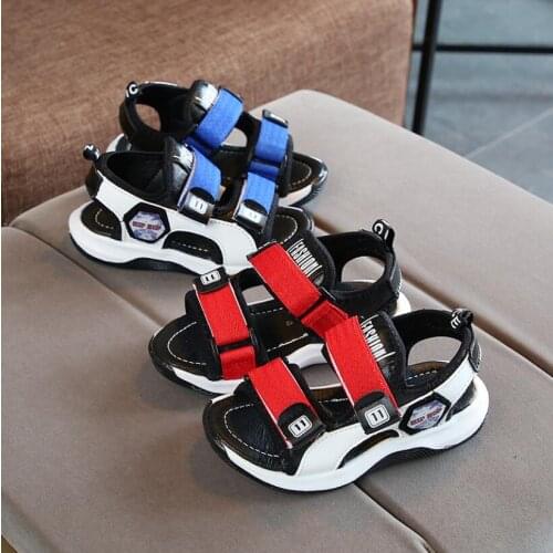 2020 Summer Boys Leather Sandals for Baby Flat Children Beach Shoes Kids Sports Soft Non-slip Casual Toddler Sandals 1-10 years