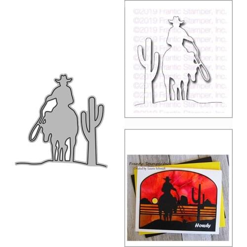 2021 New Desert Cactus Western Cowboy Metal Cutting Dies for Scrapbooking Decor and Card Making Paper Craft Embossing No Stamps