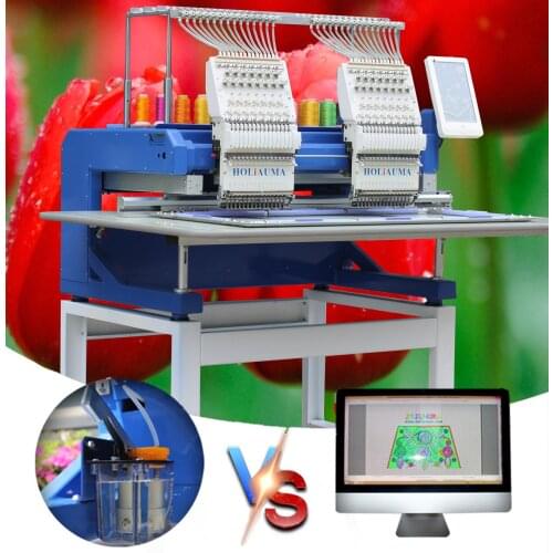 3 years quality warranty Hot two heads computer embroidery machine same as Tajima embroidery machine japan