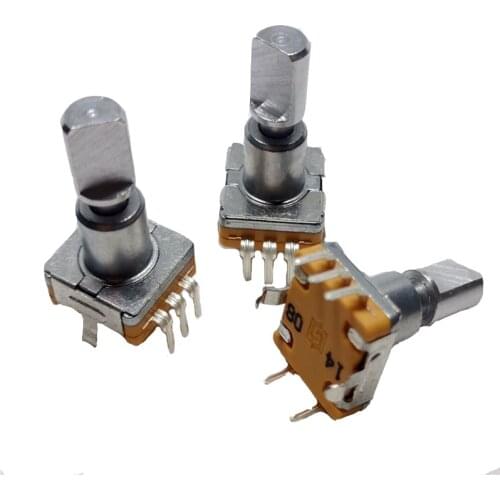 5pcs plum handle16.5mm 360 rotary encoder coding switch EC11dihital potentiometer with switch 5pin