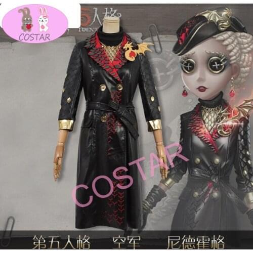 Anime! Identity V Matha Behamfil Game Suit Black Leather Uniform Cosplay Costume Halloween Carnival Party Role Play Outfit S-3XL