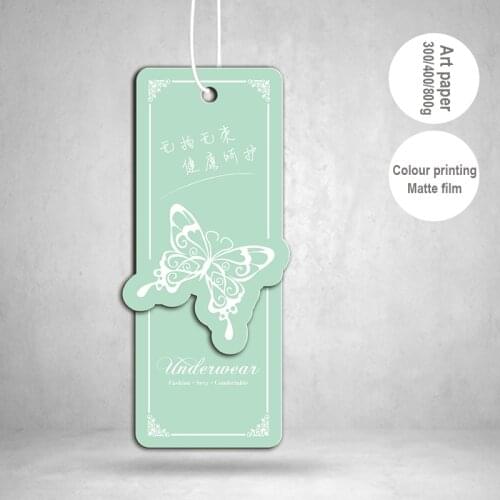 300/400/800g White Card+BronzingDelicate clothing tag trademark custom paper trademark and production of hot laser technology