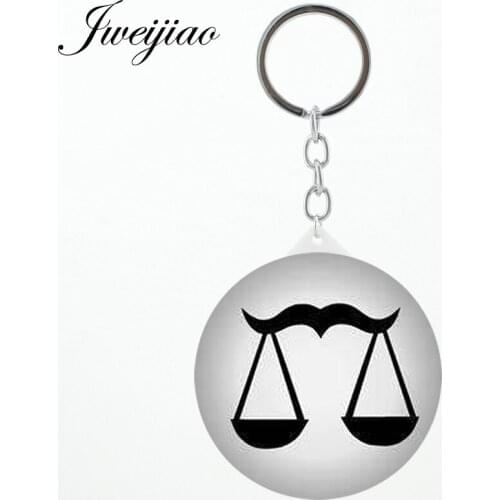 JWEIJIAO Libra Makeup mirrors keychains horse sheep monkey Zodiac Round small mirror for makeup lovers best gift XZ37