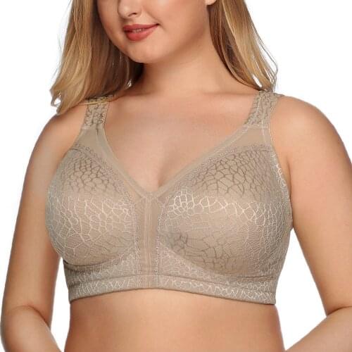 Bra Women Minimizer Plus Size Underwear Lace Bralette Wireless BH Comfort Basic Brassiere Ropa Interior Femenina F Full Coverage