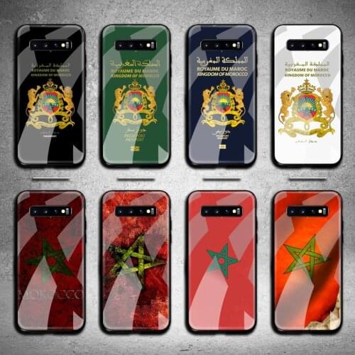 Morocco Flag Passport Phone Case Tempered Glass For Samsung S20 Plus S7 S8 S9 S10 Note 8 9 10 Plus