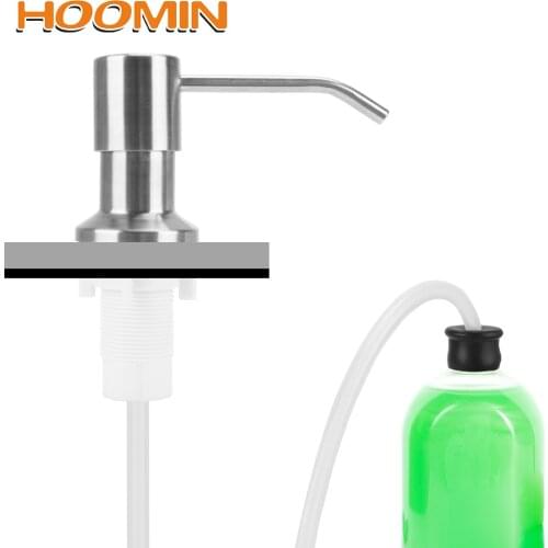 HOOMIN Liquid Soap Dispenser Liquid Soap Organizer for Bathroom and Kitchen ABS Manually Pressing Built-in Fluid Pump