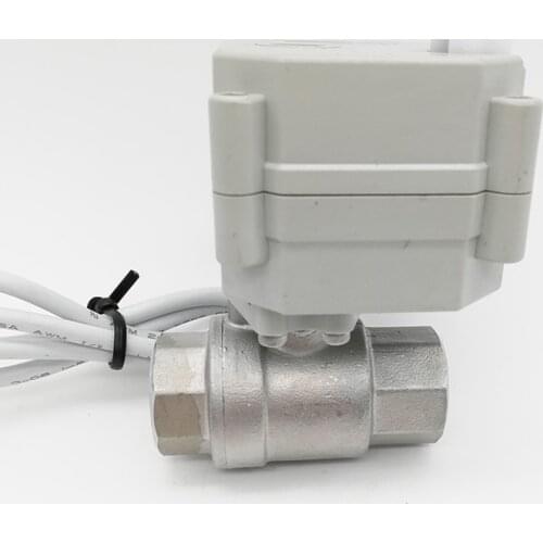 2 way DN20 G3/4" Full port electric ball valve BSP SS304 MINI Normally closed motor actuated valve AC/DC24V CR202 on/off 5 sec