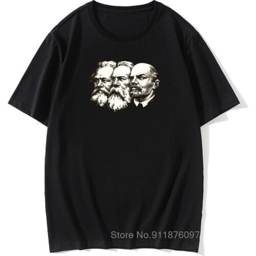 Men T-Shirt Marx Engels And Lenin The Soviet UnionTshirt Vintage Cotton Communist Communism Ussr Comrades