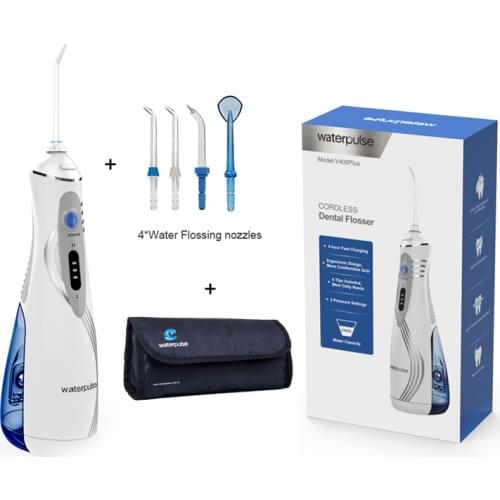 Li-Ion battry Oral Water Dental Flosser Irrigator, V400P Oral Hygiene tools + 4 nozzles + bag , pulse flow tooth cleaning