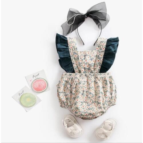 Baby Girls Clothes Summer Floral Newborn Infant Baby Rompers Princess Baby Jumpsuit Backless Toddler Sunsuit Clothes For Girls