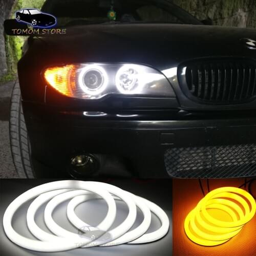 4x106mm Cotton light angel eyes halo ring kits dual color for BMW 3 Series E46 Facelifted Coupe 2 Door Coupe Convertible