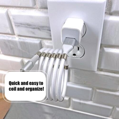 Fast Charge 2.4A Magic Rope Magnetic Data Cable for iPhone Samsung Xiaomi Automatically Retractable Micro USB Type C Phone Cable