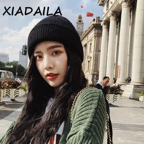 2020 Autumn winter rabbit hair fashion warm beanies hats casual women solid adult rabbit caps cover head