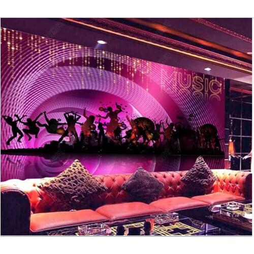 Custom photo wallpaper for walls 3 d murals Modern Purple cool ktv bar fashion music tooling background wall papers home decor