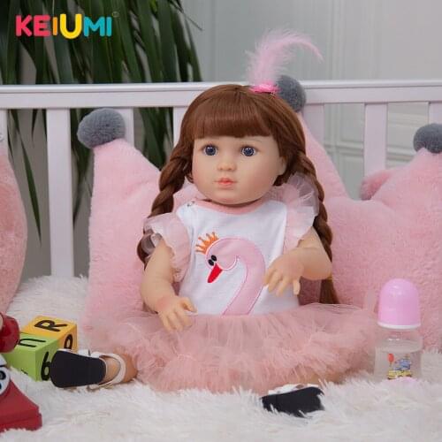 Reborn Baby Girl Toddler Dolls 19 Inch Cloth Body Babies Dolls Realistic Newborn Doll Beautiful Baby Toys For Kids Gifts