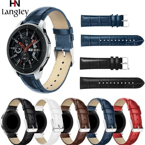 20 22mm width Quick Release Genuine Leather Wristbands For Samsung Galaxy Watch 42 46mm Bracelet Straps For Gear S3 S2 Classic